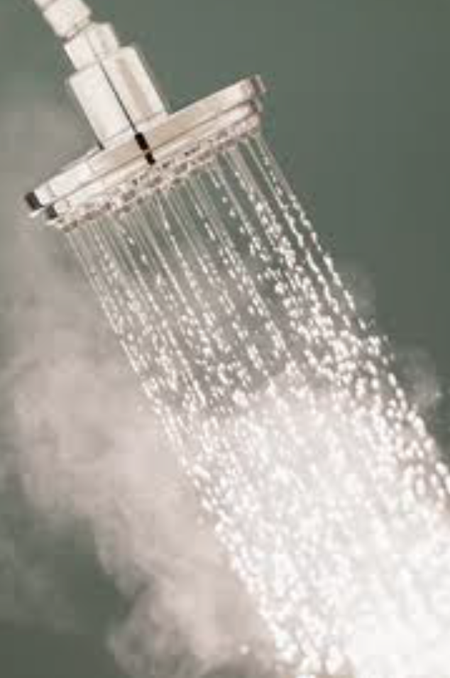 steaming shower